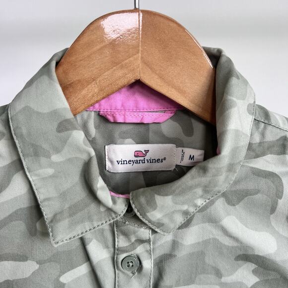 Vineyard Vines Margo Utility Dress Girls size medium Military green camouflage - Picture 3 of 5